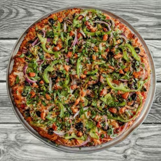 Indian Veggie Delight Pizza.